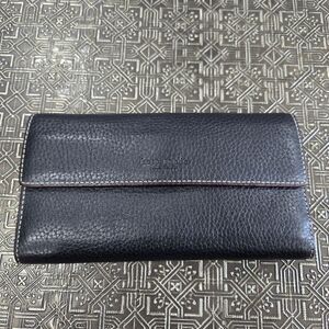 🐢 Vintage Kate Spade Trifold leather wallet.  Black outside, green inside.